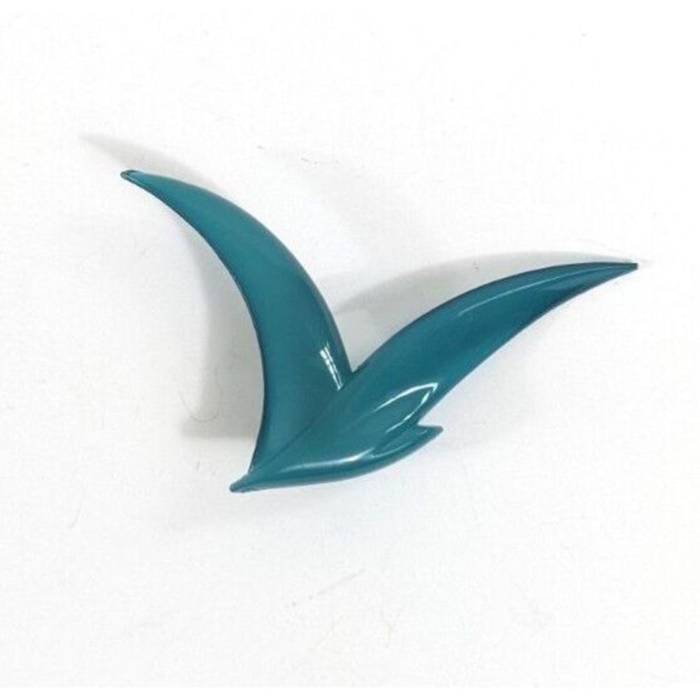 Teal  B+D Plastic Flying Bird Shaped Brooch - B Plus D Denmark #3
